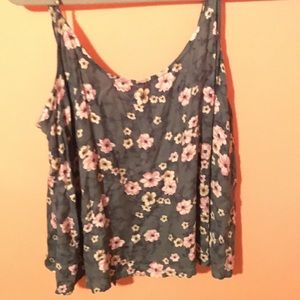 Floral open back tank